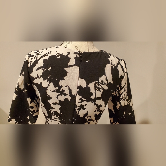 Elegant Black and White Midi Dress - Picture 3 of 11